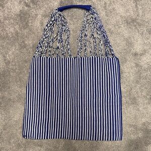 Mexican “Chiapas” style market bag. Royal blue and white. Never used.
